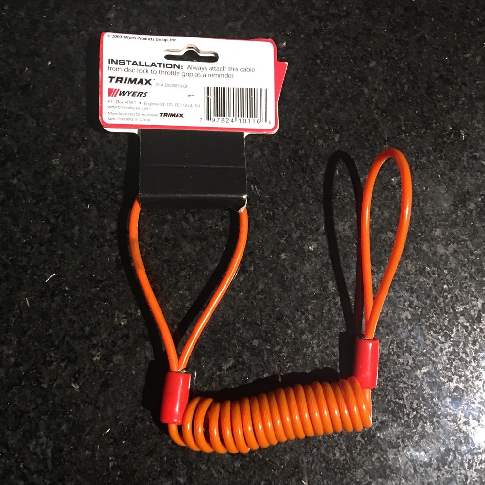 New TRIMAX DISC LOCK SAFETY CABLE 1/8” DIA X 48”L